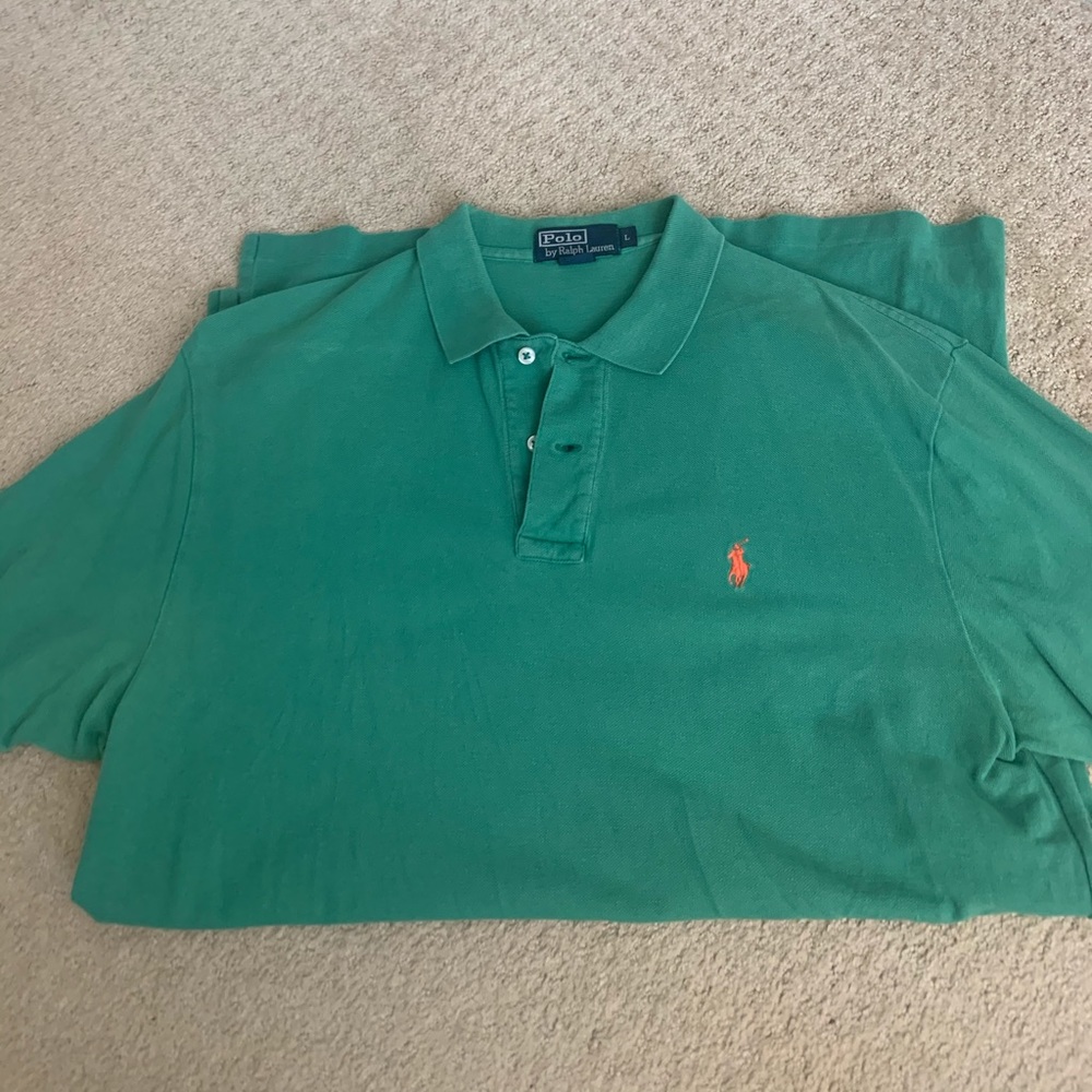 Polo green short sleeve button up